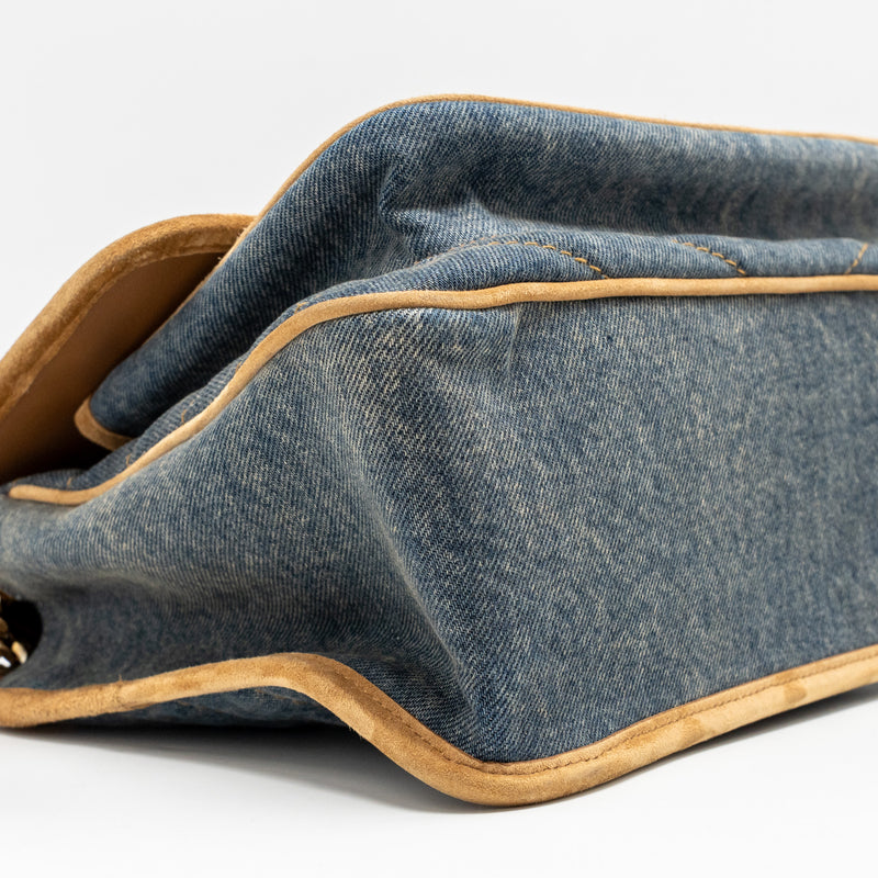 Saint Laurent/YSL Niki Shoulder bag Denim Blue/ CINNAMON GHW