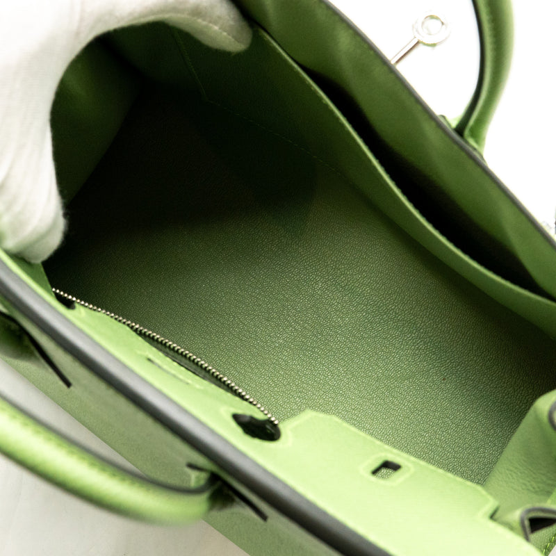 Hermes Birkin 25 Epsom Vert Criquet SHW Stamp Y