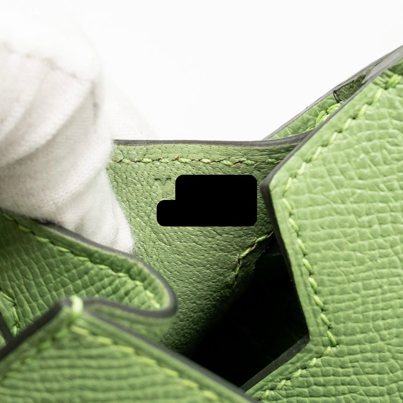 Hermes Birkin 25 Epsom Vert Criquet SHW Stamp Y