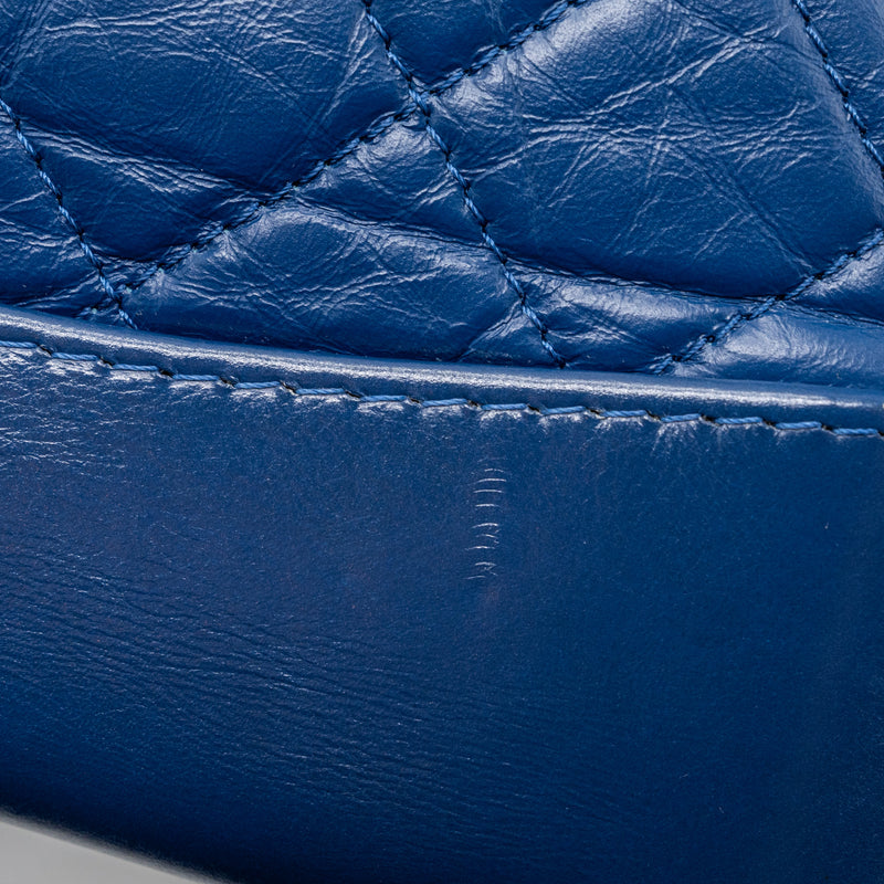 Chanel Medium Gabrielle Backpack Aged Calfskin Blue Multicolour Hardware