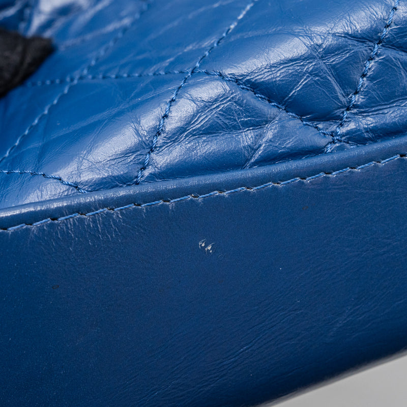 Chanel Medium Gabrielle Backpack Aged Calfskin Blue Multicolour Hardware