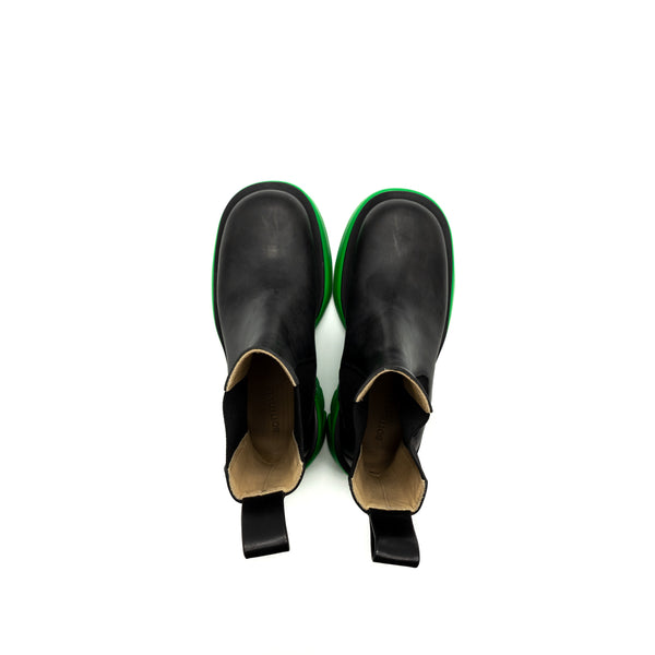 Bottega Veneta Size 36.5 Flash Ankle Boots Military Calfskin Grass Black