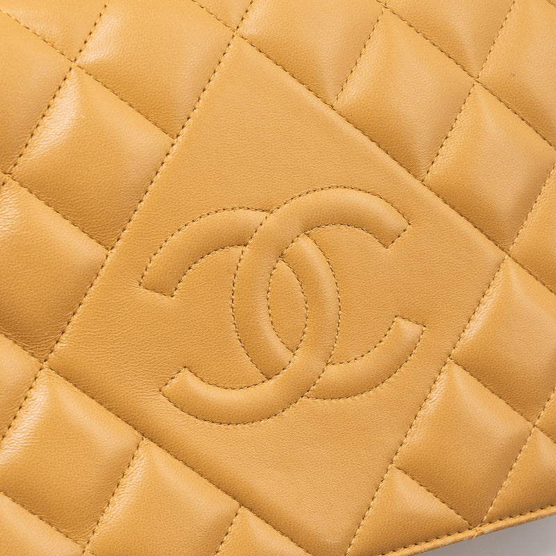 Chanel Quilted Flap Bag Lambskin Beige GHW