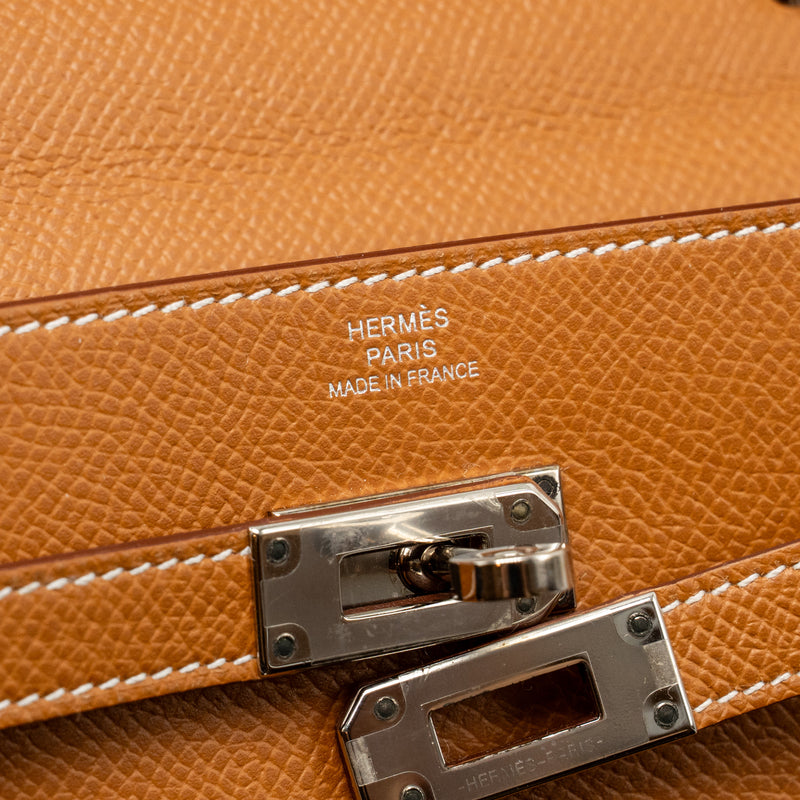 Hermes kelly to go epsom gold SHW stamp Z
