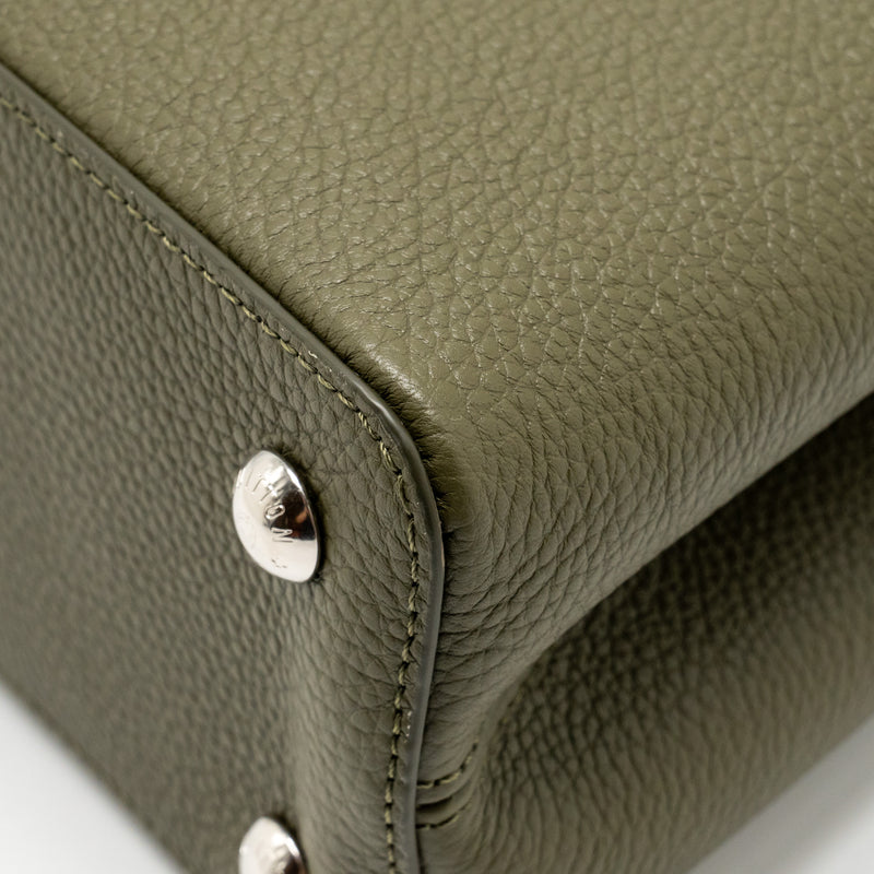 Louis Vuitton Capucines MM calfskin / python handle multicolor olive greeen / natural SHW