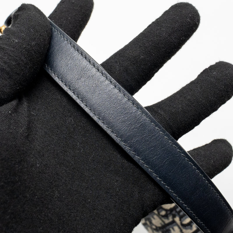 Dior Medium Saddle Bag Oblique Canvas Blue GHW