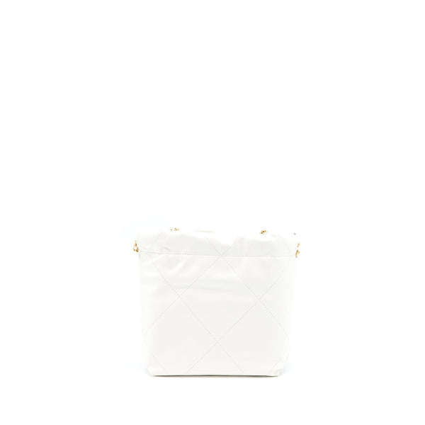 Chanel 23S Mini 22 Bag Shiny Calfskin White GHW (Microchip)