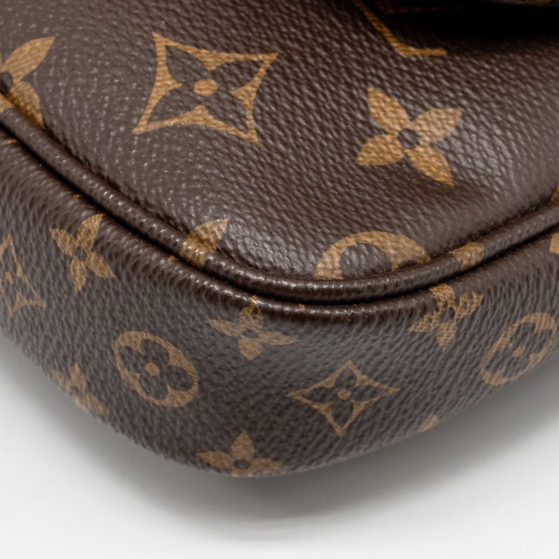 Louis Vuitton Multi Pochette accessories monogram canvas khaki strap GHW