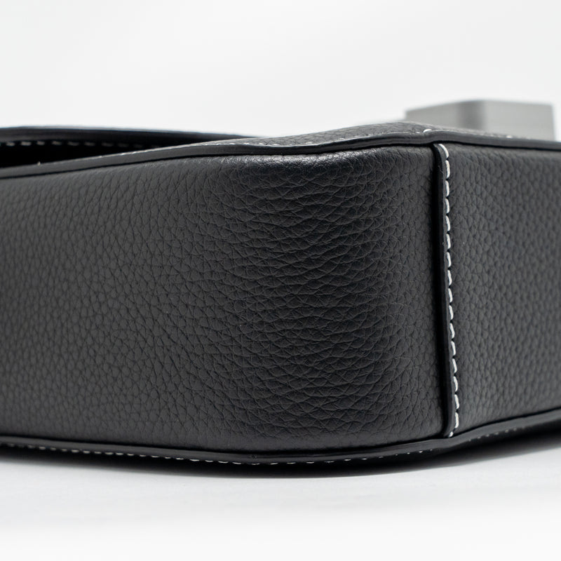 Dior Medium Saddle Flap Messenger Bag Grained Calfskin Black GHW