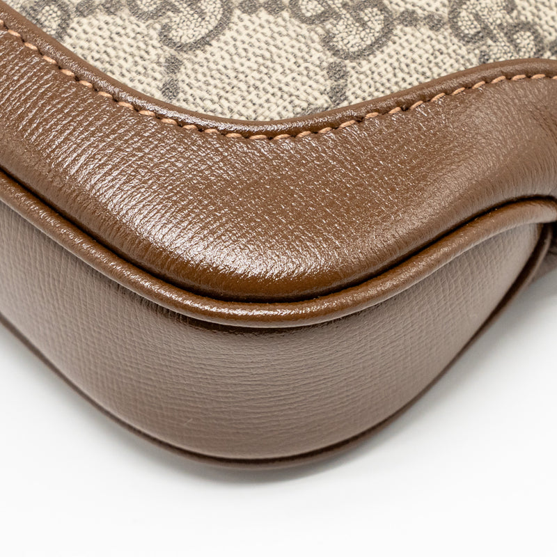 Gucci Jackie 1961 Mini Shoulder Bag GG Supreme Canvas/Calfskin BROWN/Multicolour GHW