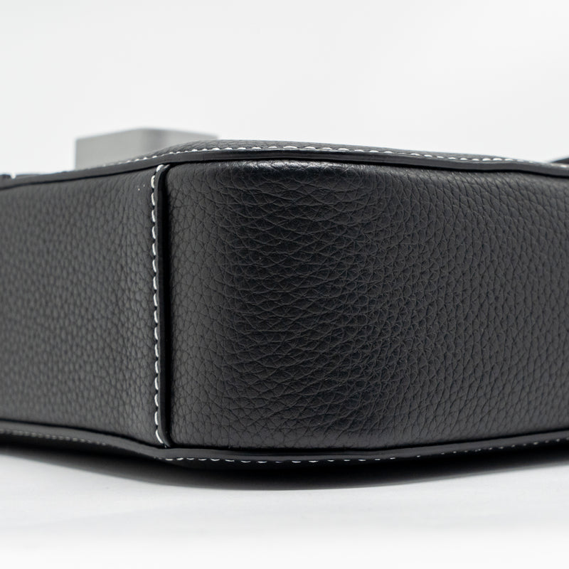 Dior Medium Saddle Flap Messenger Bag Grained Calfskin Black GHW