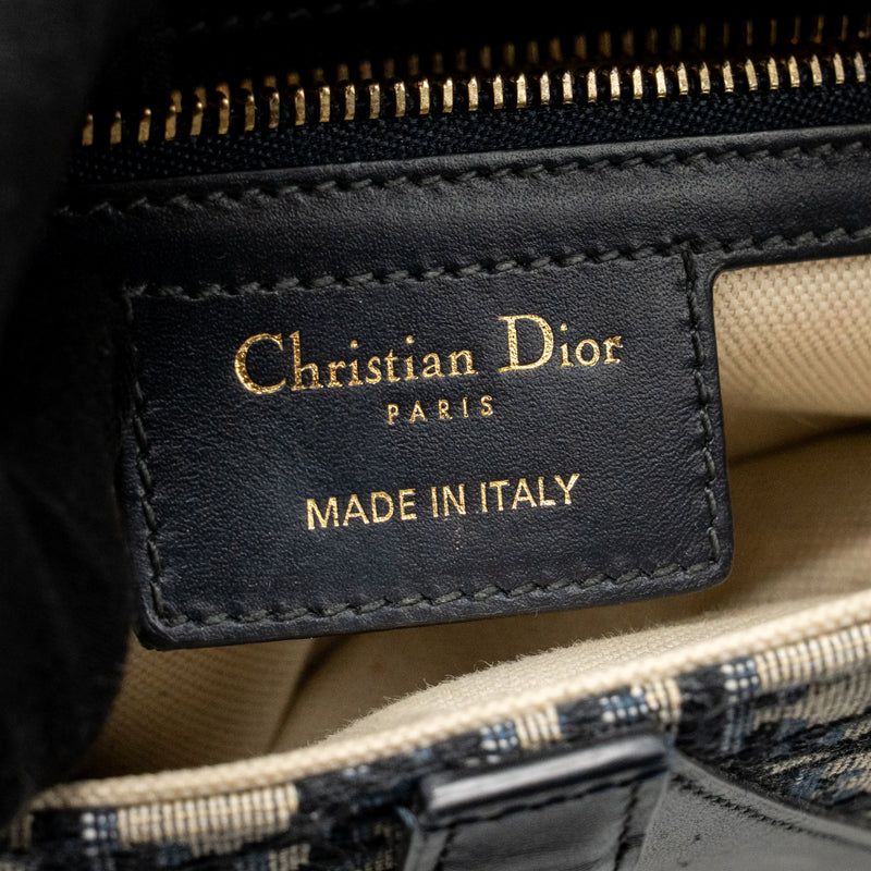 Dior Medium Saddle Bag Oblique Canvas Blue GHW