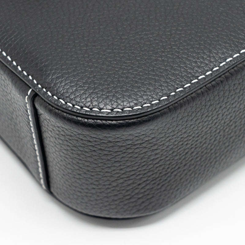 Dior Medium Saddle Flap Messenger Bag Grained Calfskin Black GHW