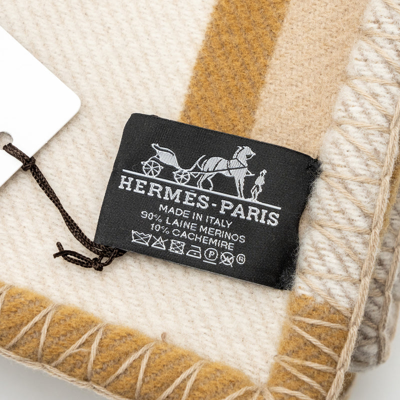 Hermes Ithaque Blanket Wool/Cashmere Camel/Beige