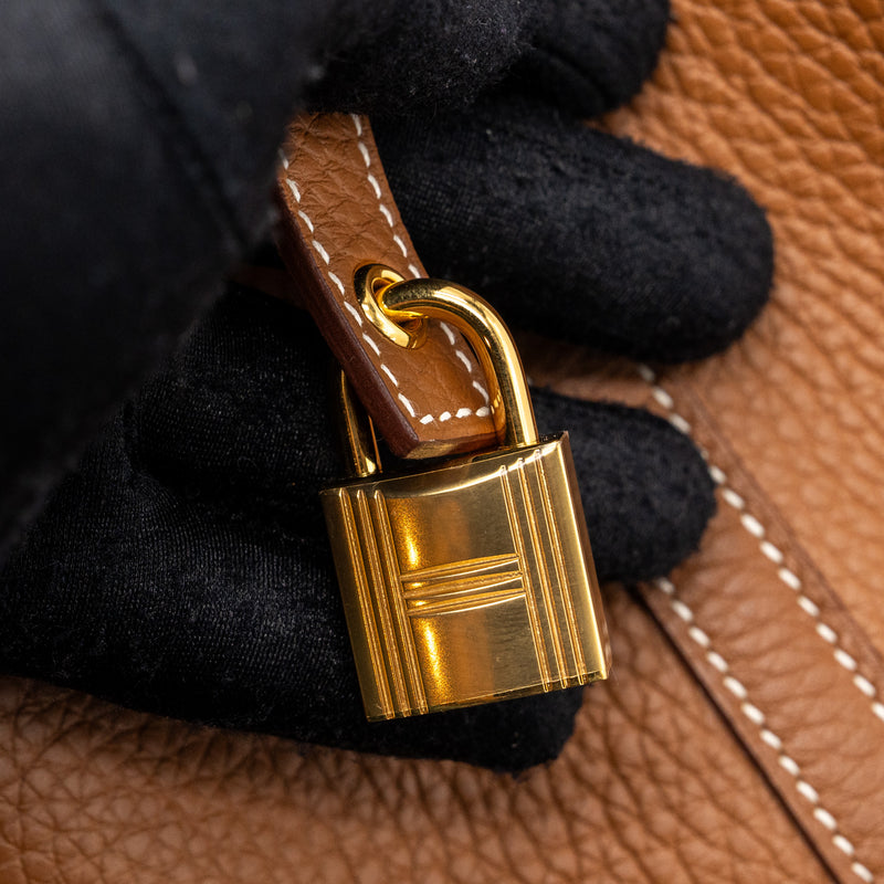 Hermes picotin 18 lock bag clemence gold GHW  stamp Z