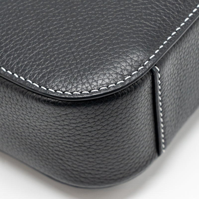 Dior Medium Saddle Flap Messenger Bag Grained Calfskin Black GHW