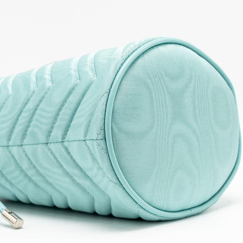 Gucci GG Marmont silk bucket crystal chain bag Fabric/ Crystal Light Blue SHW
