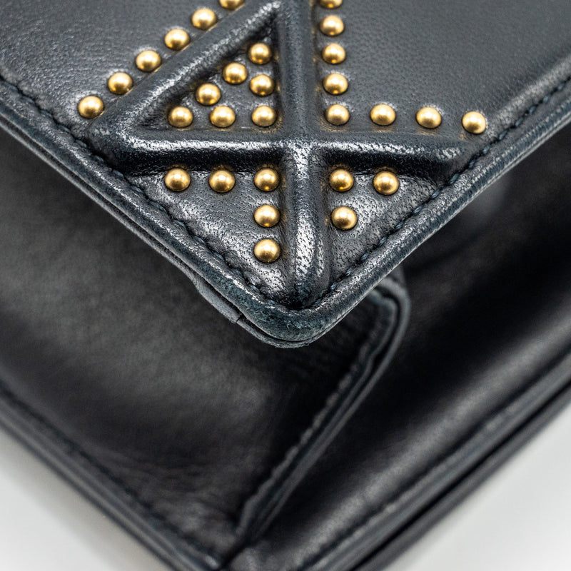 DIOR Medium Studded Diorama Lambskin Black GHW