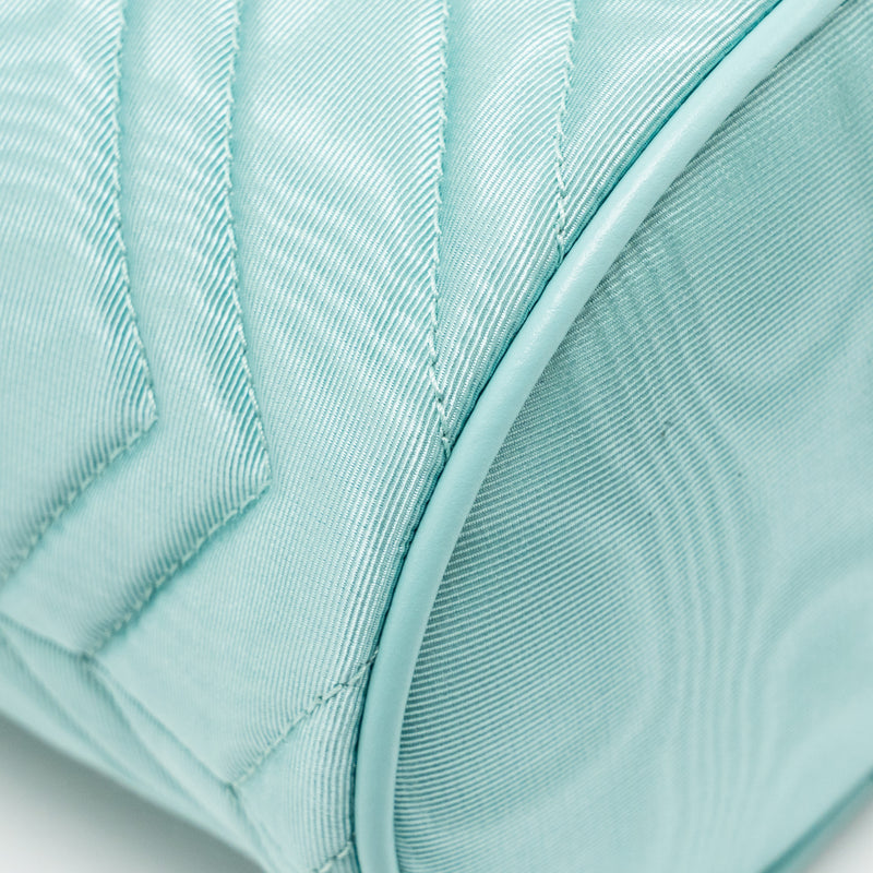 Gucci GG Marmont silk bucket crystal chain bag Fabric/ Crystal Light Blue SHW