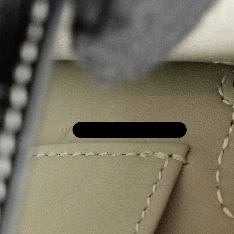 Hermes Mini Kelly II Special Order Chèvre Mysore Black/Gris Perle White Stitching SHW Stamp W