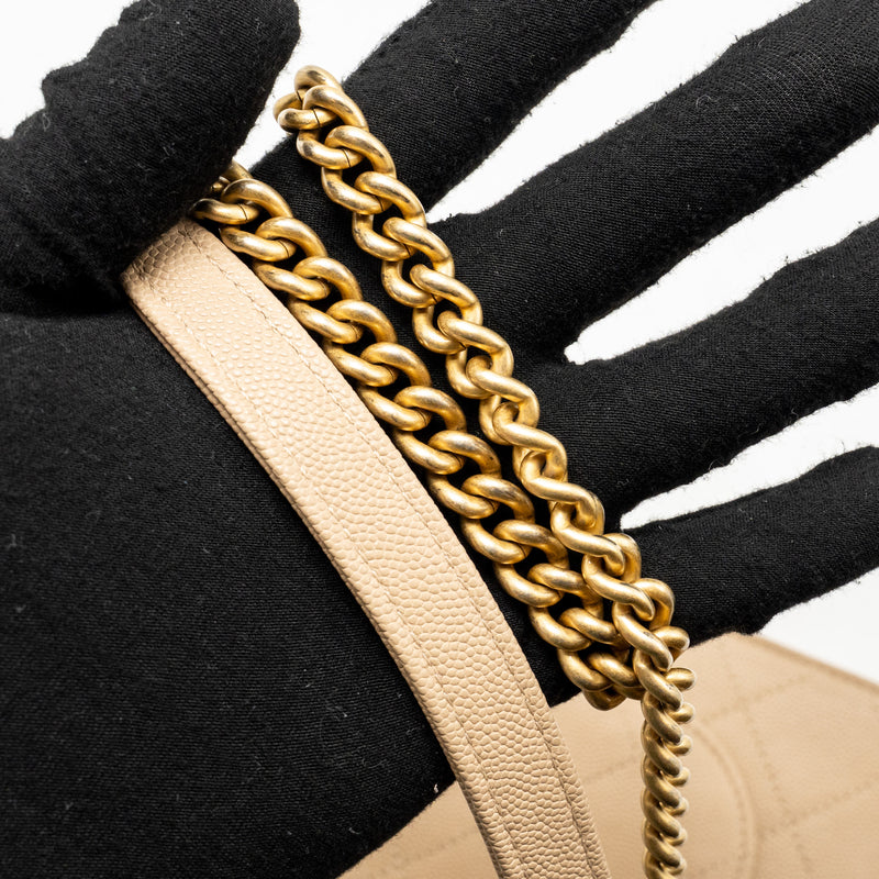 Chanel Lady Coco Flap Bag Grained Calfskin/Suede Beige GHW