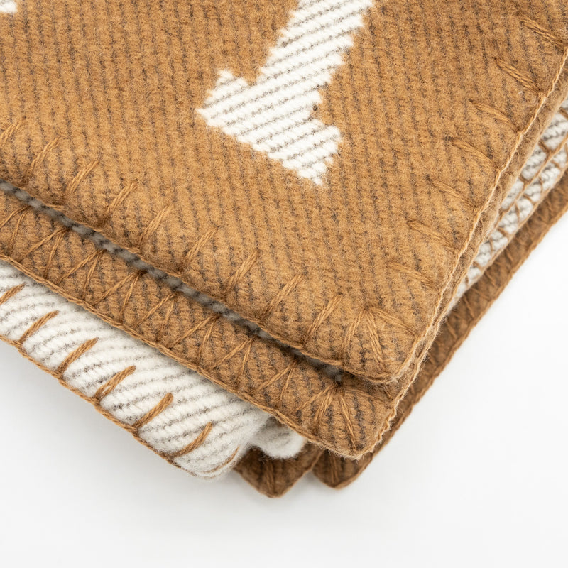 Hermes Avalon Thrown Blanket Camel