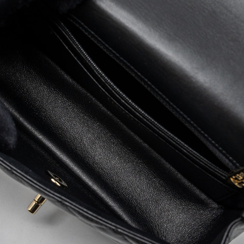 Chanel mini rectangular Flap Bag Lambskin Black LGHW