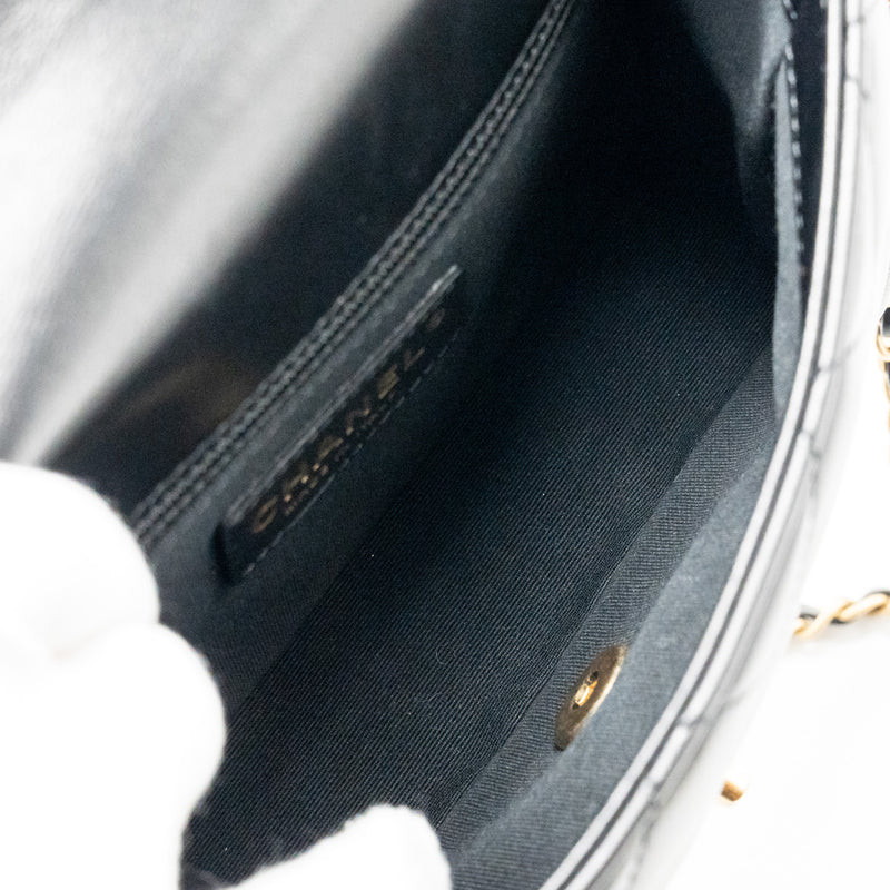 Chanel 23b Mini Flap Bag detail Chain Lambskin Black GHW(microchip)