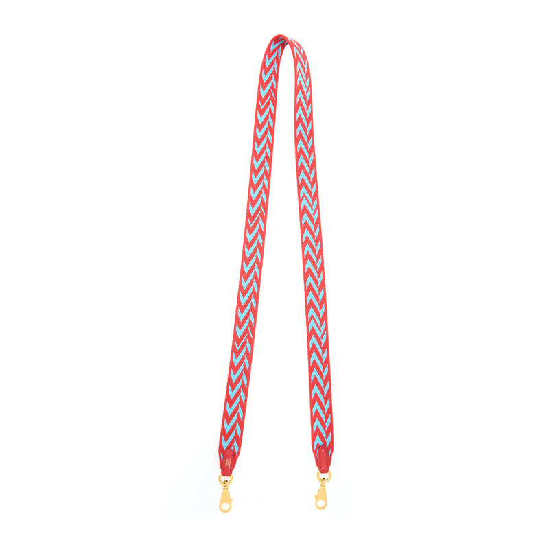 Hermes 25mm Sangle Zigzag Strap Canvas/Swift Multicolour GHW Stamp D