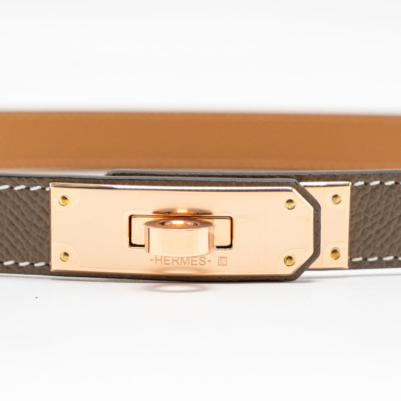Hermes Kelly 18 Belt Epsom Etoupe RGHW Stamp K