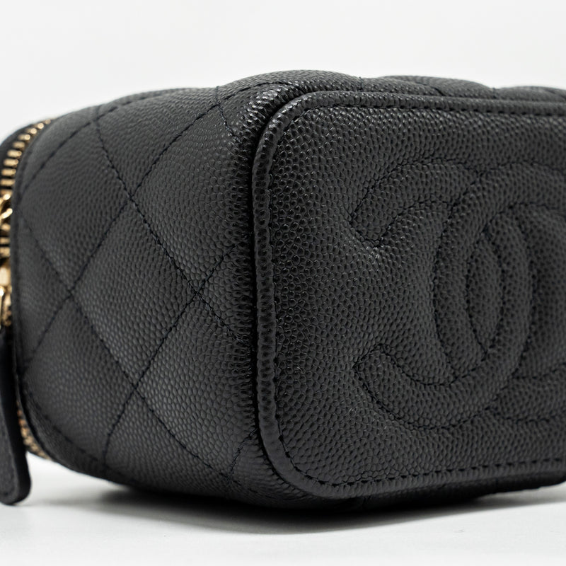 Chanel Mini Vanity with Chain Caviar Black LGHW (Microchip)