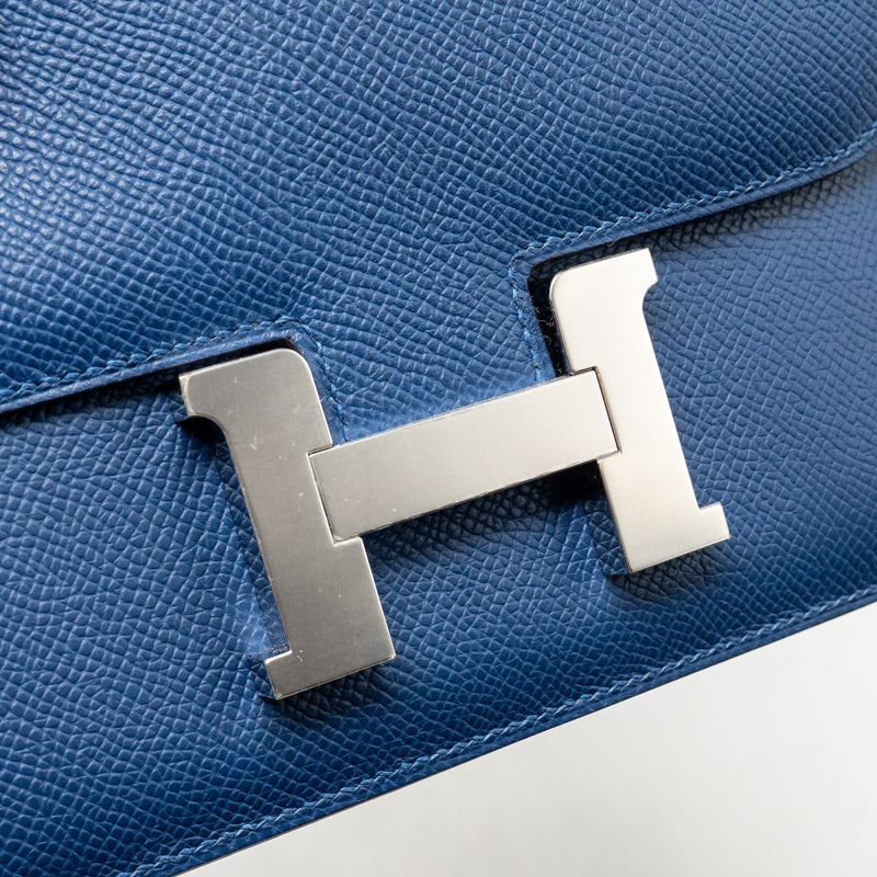 Hermes Mini Constance Epsom P5 Bleu Tie SHW Stamp K