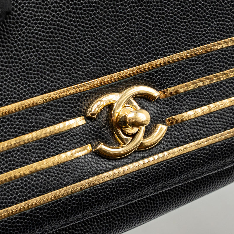 Chanel 19c Captain Gold Belt Waist Bag Caviar Black GHW