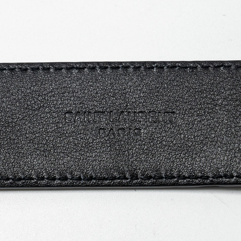 Saint Laurent/YSL Size 80 Cassandre Belt Square Buckle Calfskin Black SHW