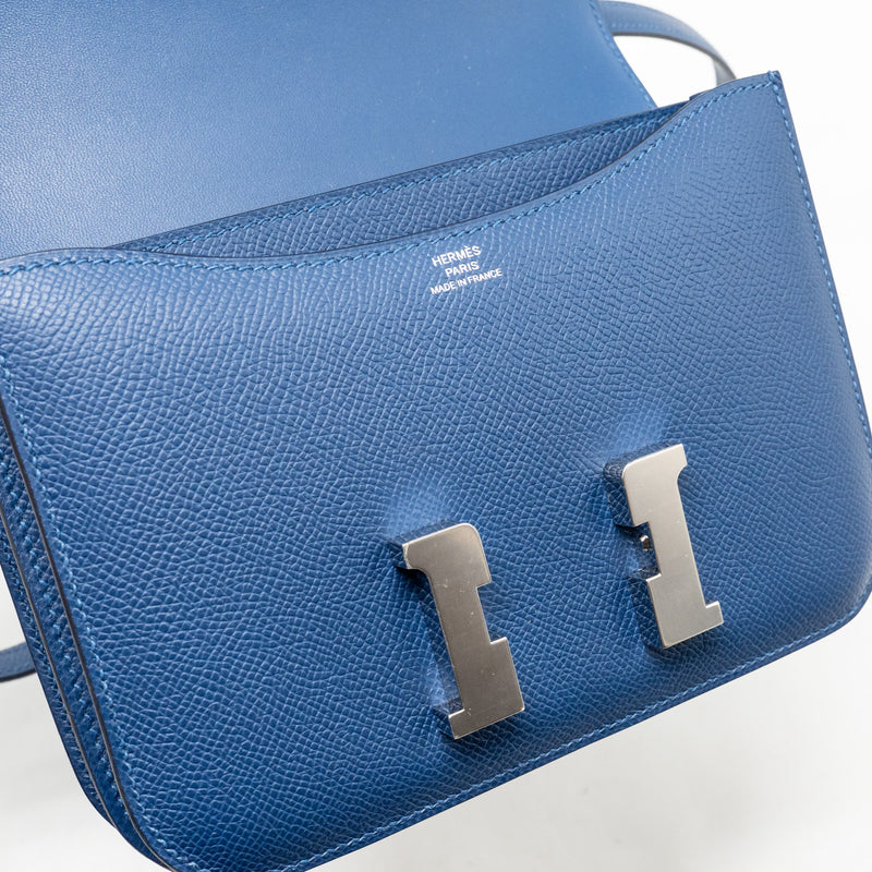 Hermes Mini Constance Epsom P5 Bleu Tie SHW Stamp K