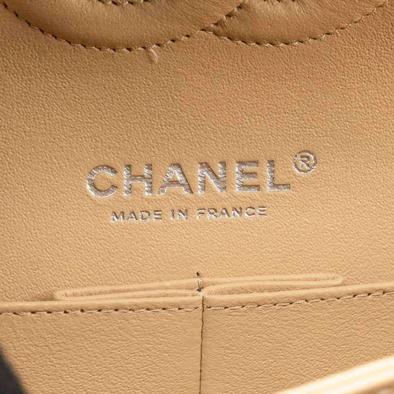 Chanel Medium Classic Double Flap bag caviar beige SHW (microchip)