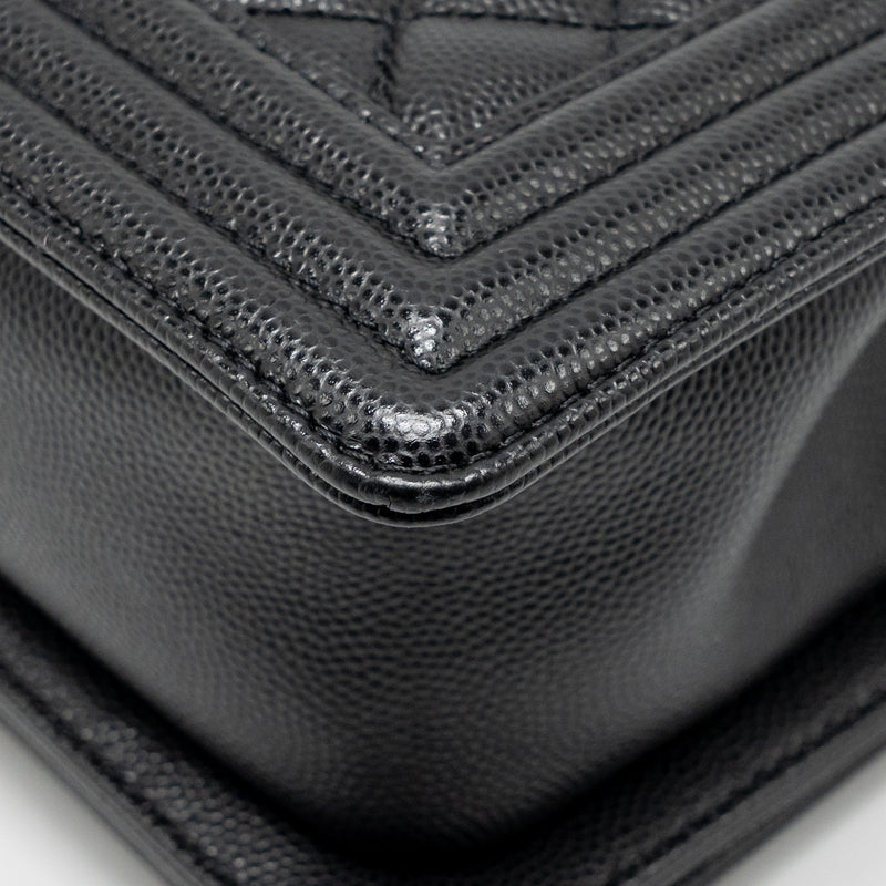 Chanel Small Boy Bag Caviar Black GHW (Microchip)