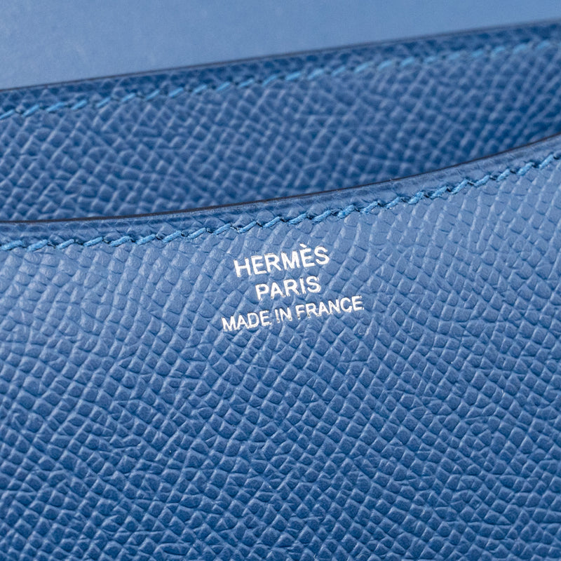 Hermes Mini Constance Epsom P5 Bleu Tie SHW Stamp K