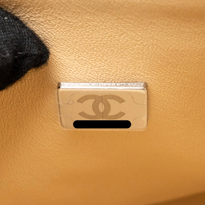 Chanel Medium Classic Double Flap bag caviar beige SHW (microchip)