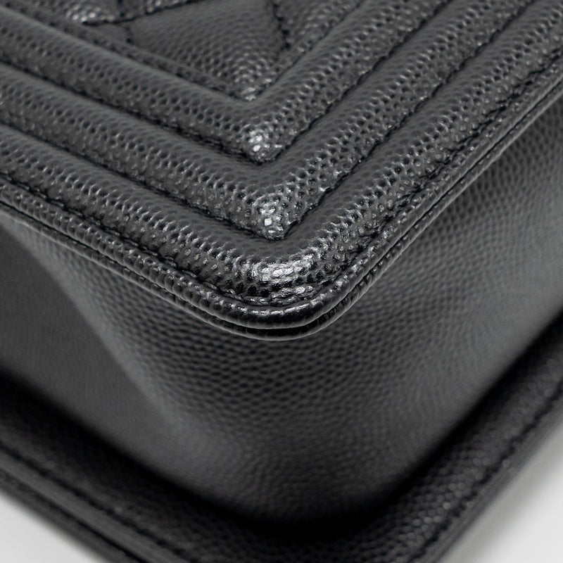 Chanel Small Boy Bag Caviar Black GHW (Microchip)