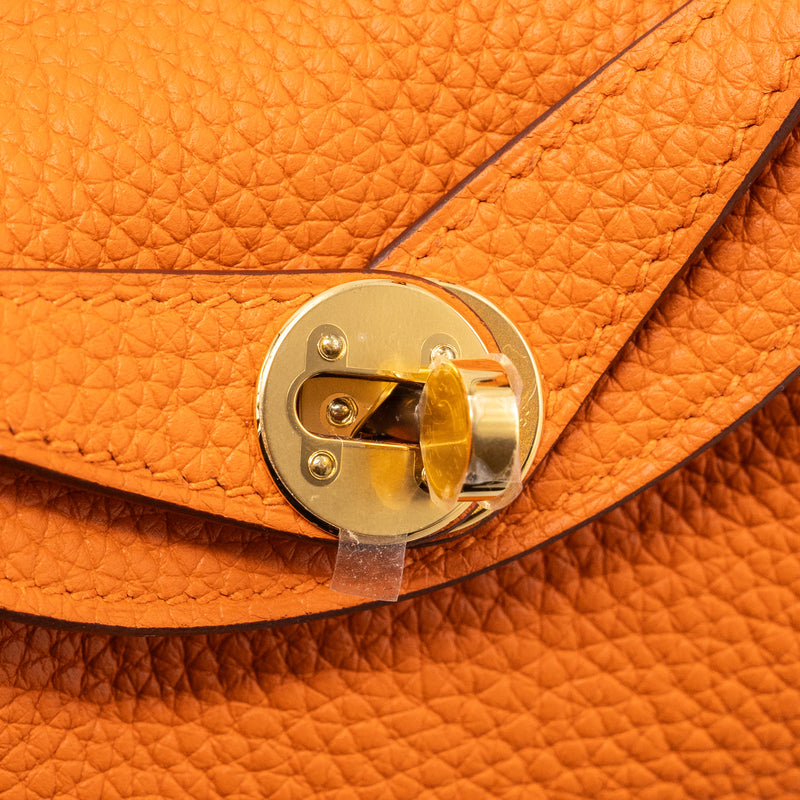 hermes mini lindy clemence orange GHW stamp B