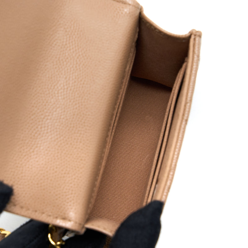Chanel Mini Flap Bag Caviar Beige GHW (Microchip)