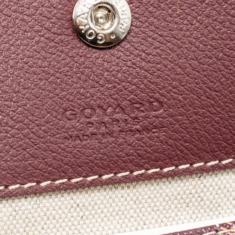 Goyard Boheme Hobo PM Bag Goyardine Canvas/Calfskin Burgundy SHW