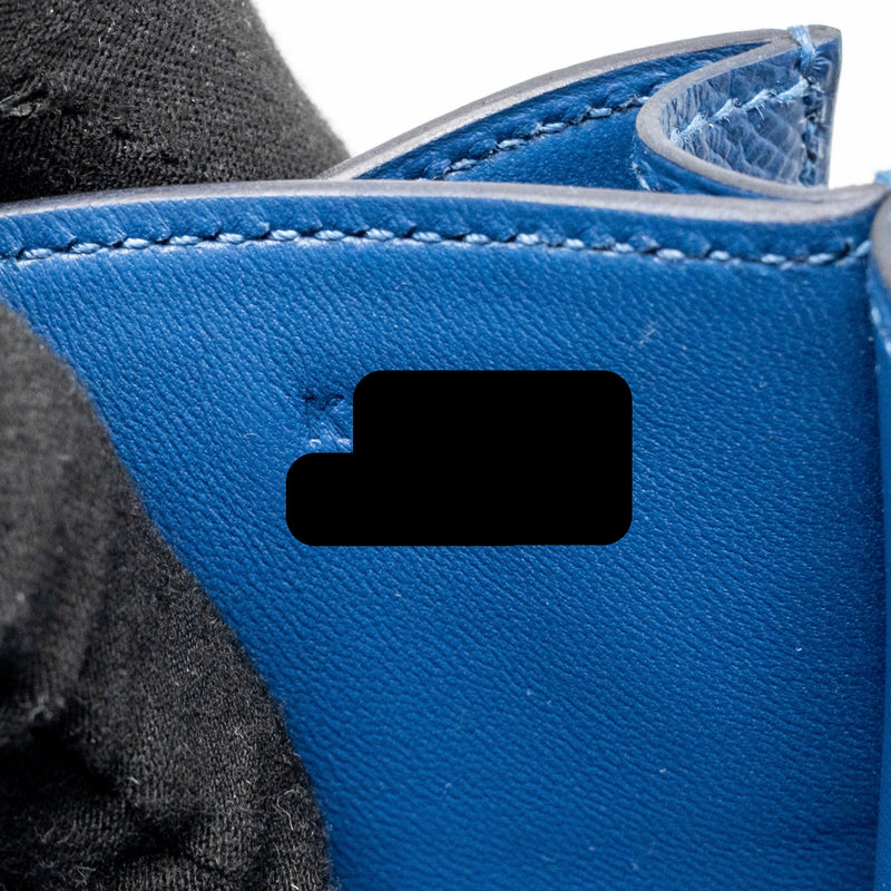 Hermes Mini Constance Epsom P5 Bleu Tie SHW Stamp K