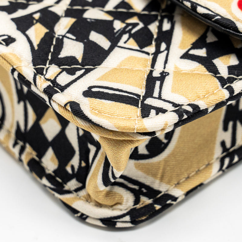 Chanel Mini Clutch With Chain Fabric Multicolour LGHW (Microchip)