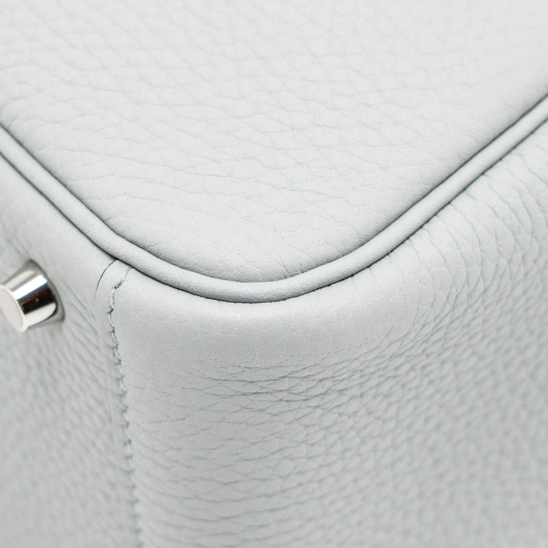 Hermes Mini Lindy II Clemence Blue Glacier SHW Stamp K