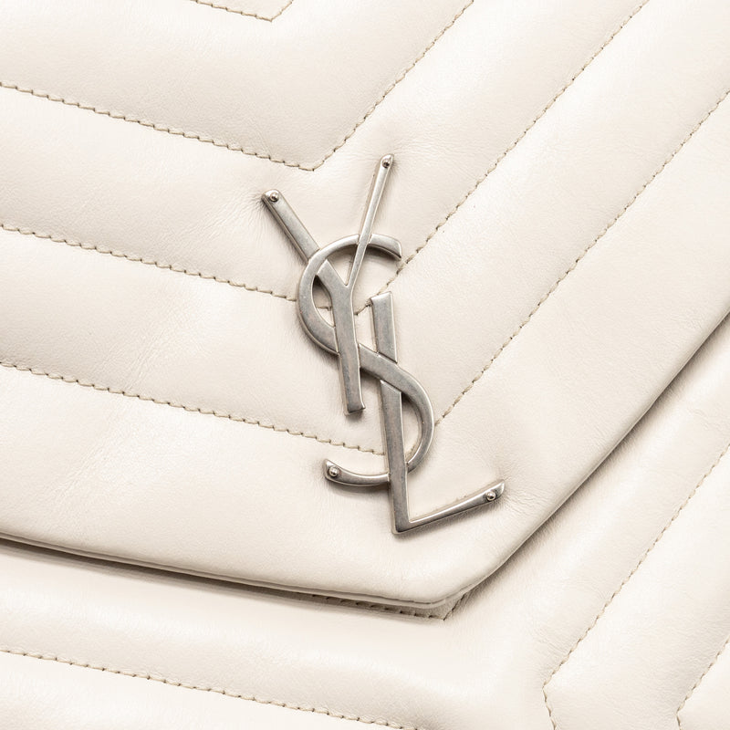 Saint Laurent/YSL Medium Lou Lou Bag Calfskin White SHW