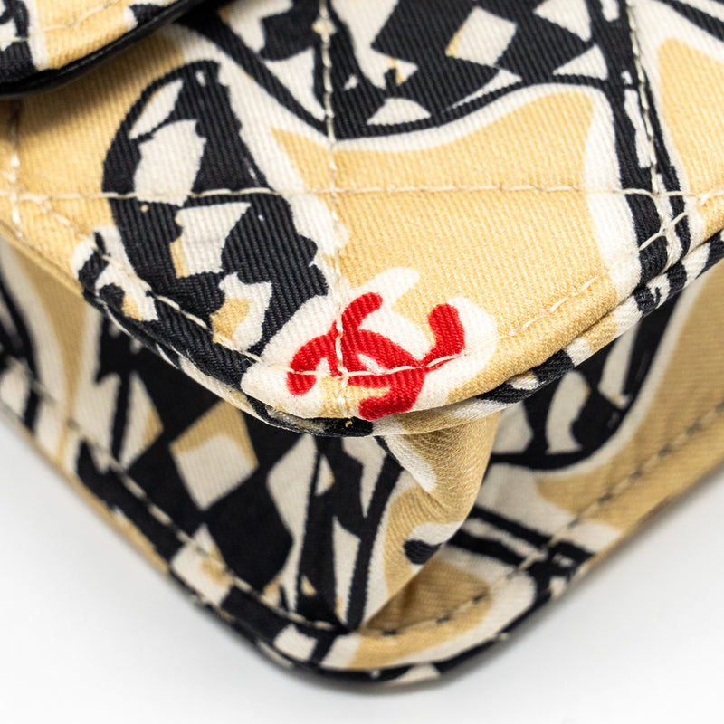Chanel Mini Clutch With Chain Fabric Multicolour LGHW (Microchip)