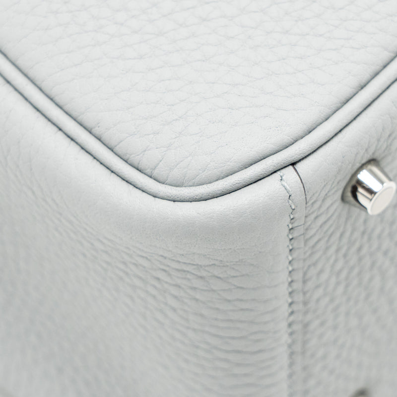 Hermes Mini Lindy II Clemence Blue Glacier SHW Stamp K