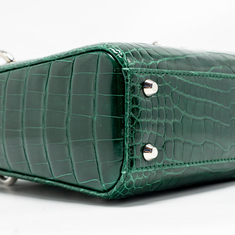 Dior Mini Lady Dior Crocodile Green SHW
